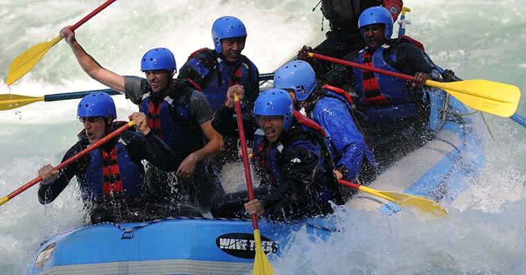 Whitewater rafting team event