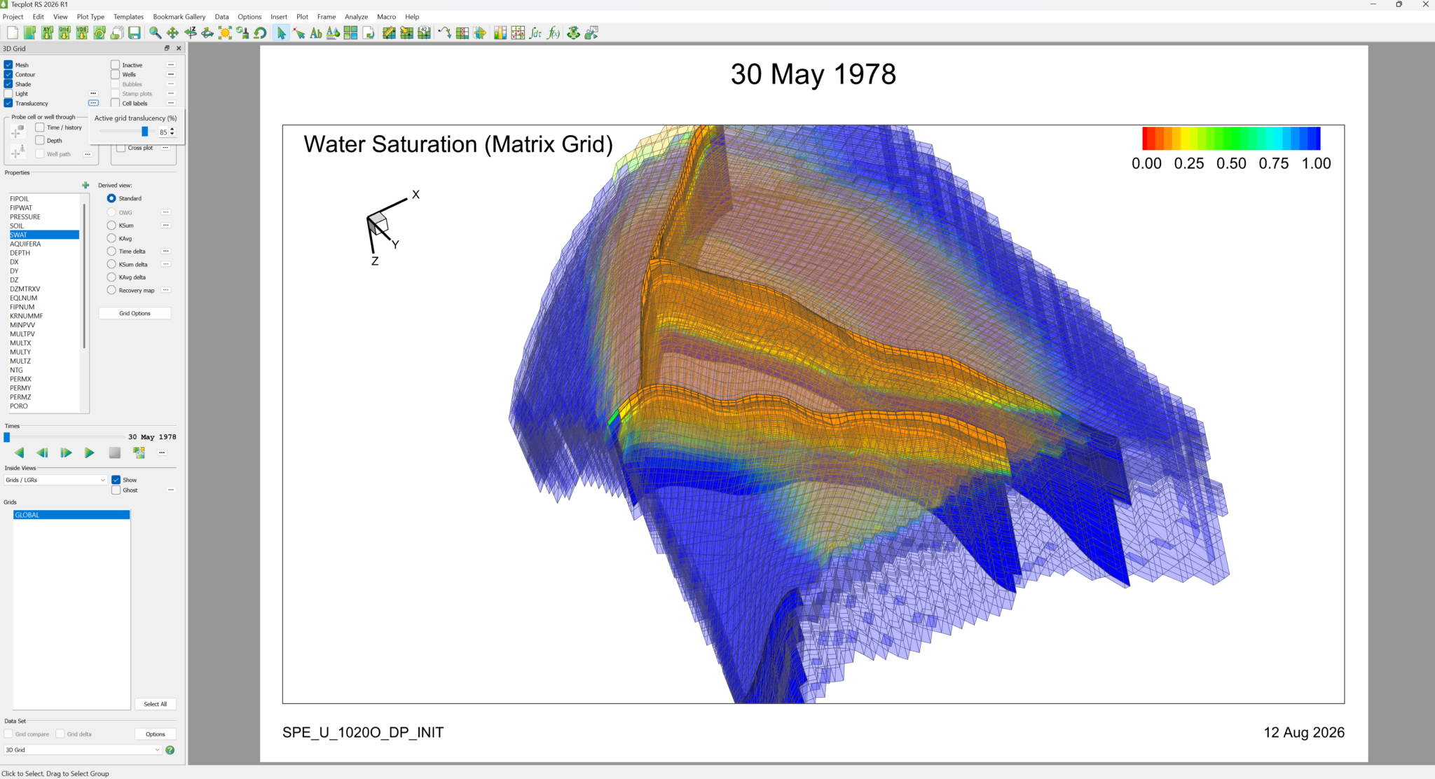 Image of transparency settings in Tecplot RS 2026 R1.